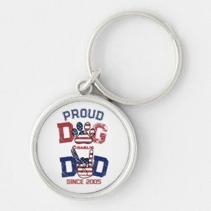 Proud American USA Pet Dog Vater Lover US Flaggens Schlüsselanhänger