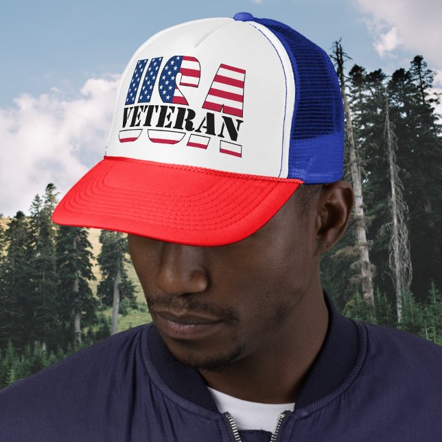 Proud American Veteran Patriotic Baseball Cap Hat Truckerkappe (Von Creator hochgeladen)