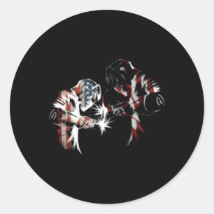 Proud American Welder Usa Flag American Patriotic Runder Aufkleber