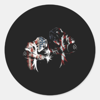 Proud American Welder Usa Flag American Patriotic Runder Aufkleber