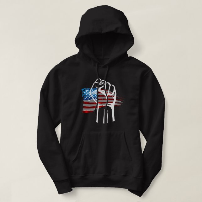 PROUD AMERICAN - wht  Hoodie (Design vorne)