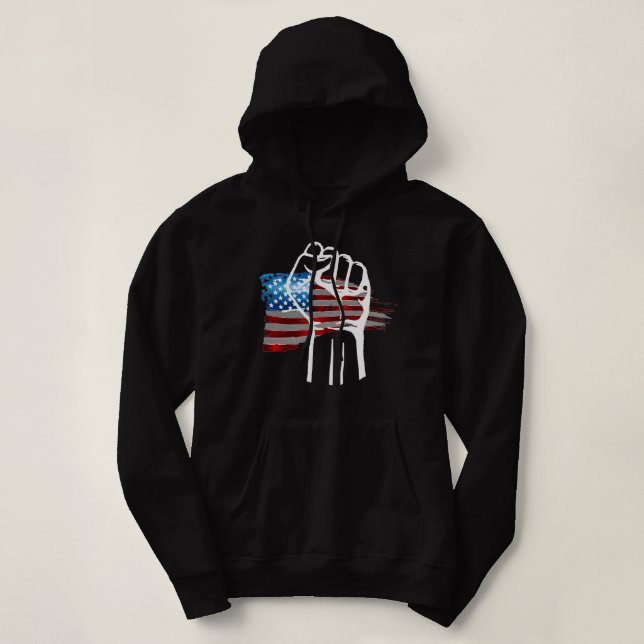 PROUD AMERICAN - wht  Hoodie (Design vorne)
