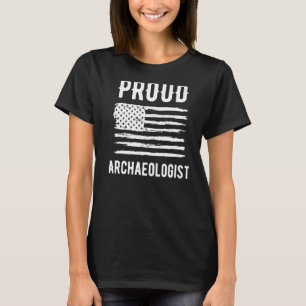 Proud Archäologin Profession American Flag T-Shirt