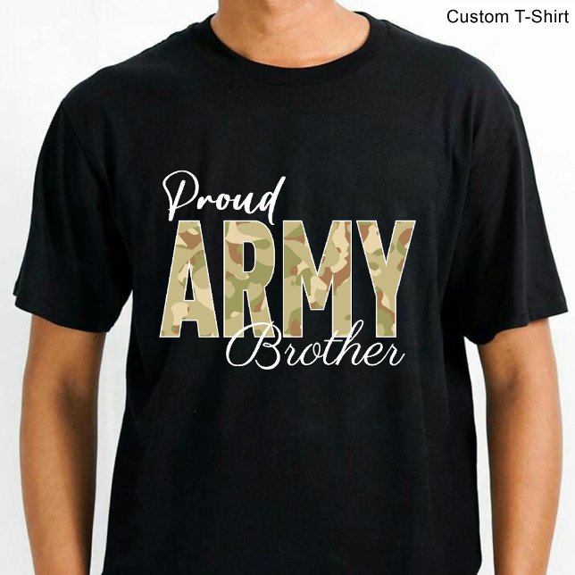 Proud Army Brother / Marine Family Black T-Shirt (Proud Army Brother / Marine Family Black T-Shirt)