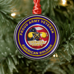 Proud Army Chemical Corps Keepsake Christmas Ornament Aus Metall