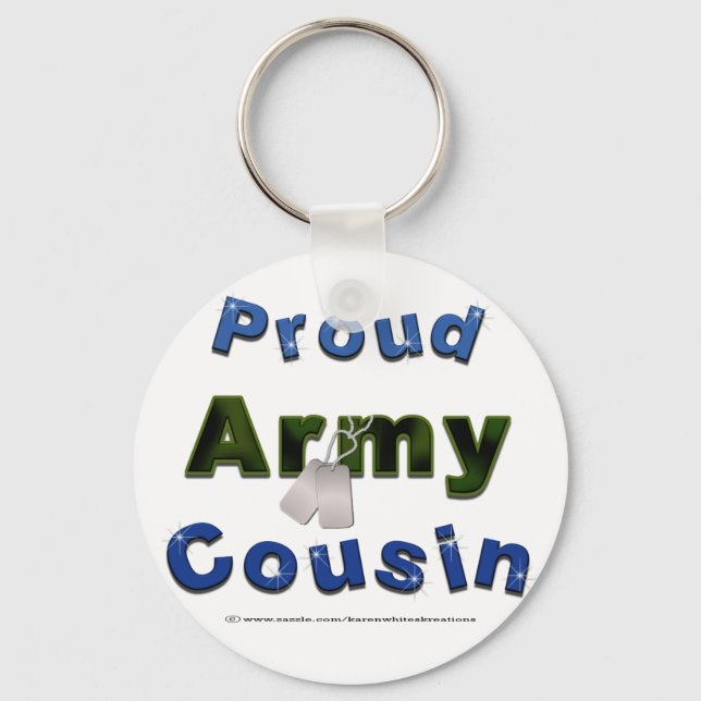 Proud Army Cousin Blue Schlüsselanhänger (Vorderseite)