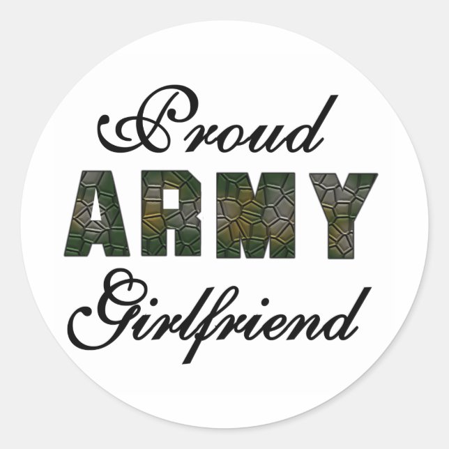 Proud Army Girlfriend Runder Aufkleber (Vorderseite)