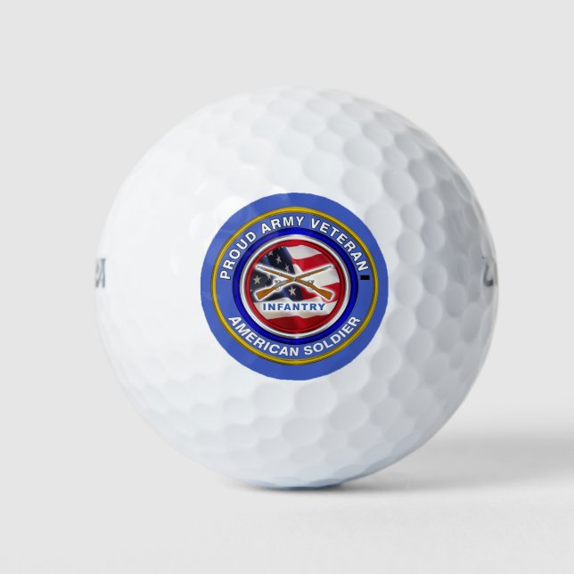 Proud Army Infantry Veteran Golfball (Vorderseite)