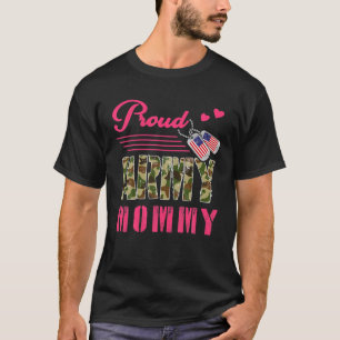 Proud Army Mommy Military Camouflage Dog Tag Mothe T-Shirt