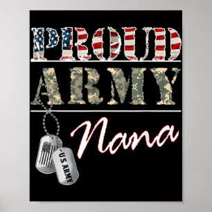 Proud Army Nana American Flag Veteran Militär Poster