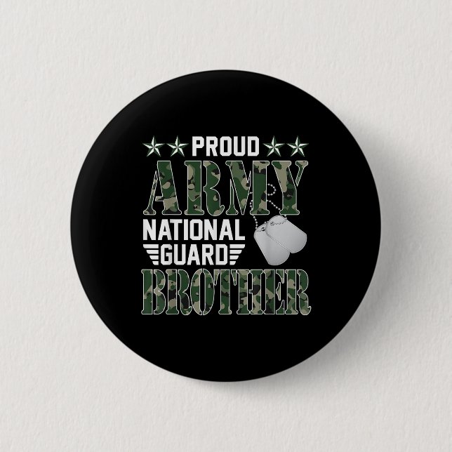 Proud Army National Guard Brother Military Family Button (Vorderseite)