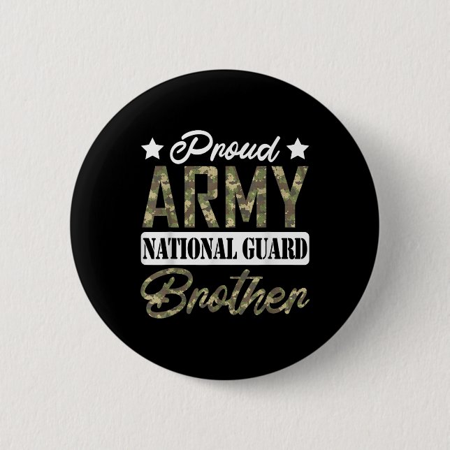 Proud Army National Guard Brother Military Family Button (Vorderseite)