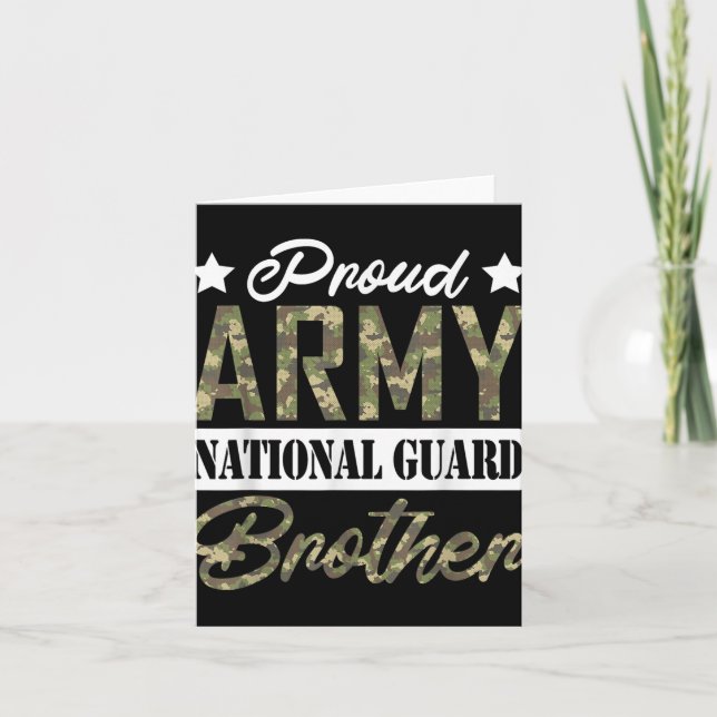 Proud Army National Guard Brother Military Family Karte (Vorderseite)