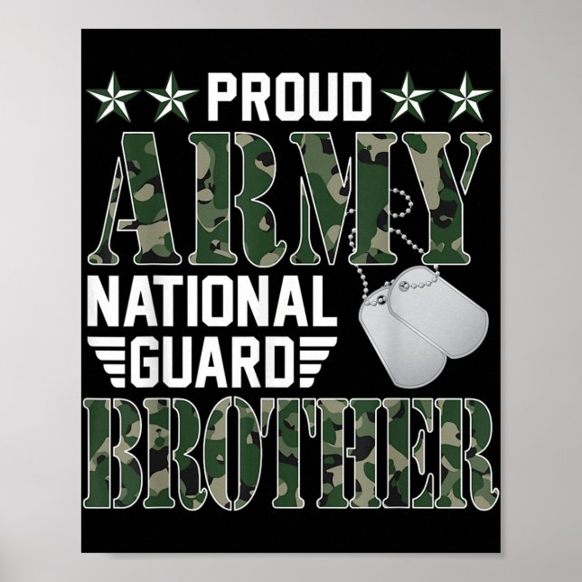 Proud Army National Guard Brother Military Family Poster (Vorne)
