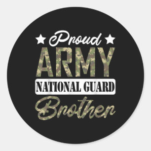 Proud Army National Guard Brother Military Family Runder Aufkleber