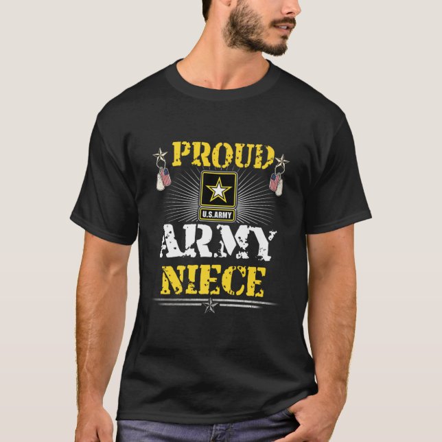 Proud Army Niece Shirt Militär Familienveteran Pri (Vorderseite)