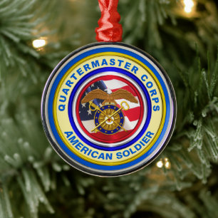 Proud Army Quartermaster Corps Veteran Christmas Ornament Aus Metall