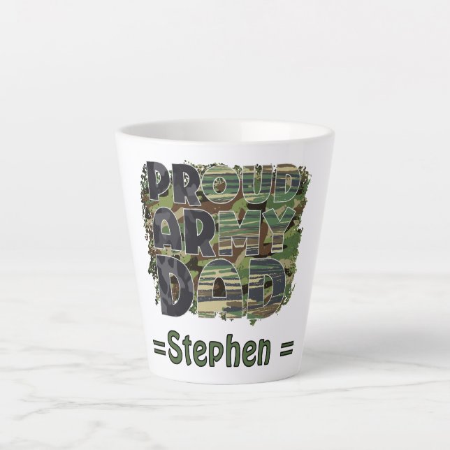 Proud Army Vater Camouflage Design Milchtasse (Vorderseite)