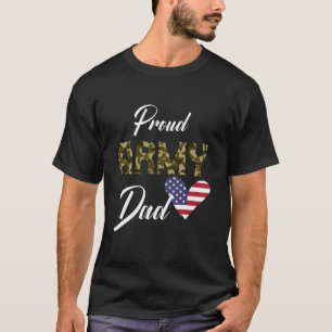 Proud Army Vater Heart Liebe USA Flag Veteran T-Shirt