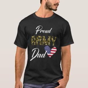Proud Army Vater Heart Liebe USA Flag Veteran T-Shirt