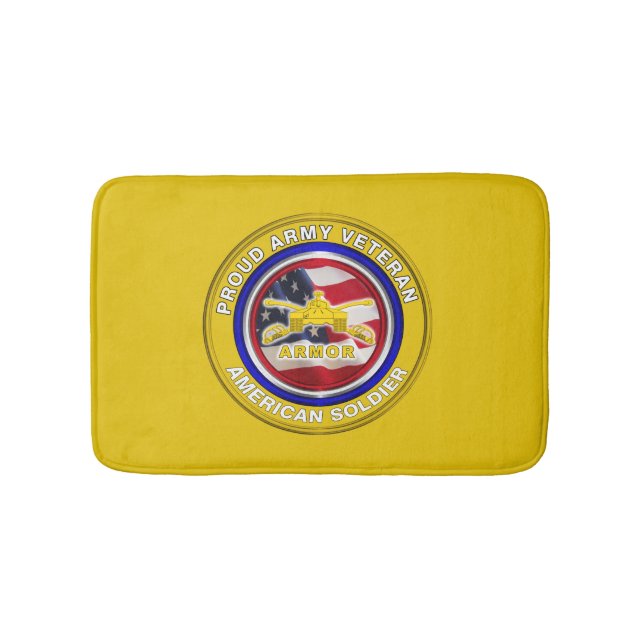 Proud Army Veteran Armor Soldier Badematte (Vorderseite)