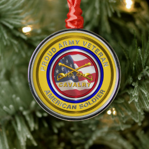 Proud Army Veteran Cavalle Weihnachten Ornament Aus Metall