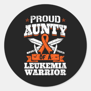 Proud Aunty of a Leukemia Warrior Tia Awareness Bl Runder Aufkleber