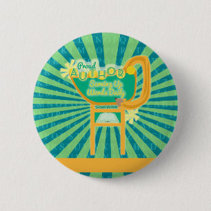 Proud Author Retro Style Diner Sign Button
