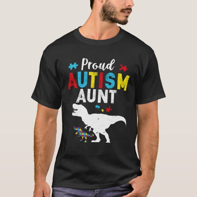 Proud Autism Aunt Family Matching Autism Awareness T-Shirt (Vorderseite)