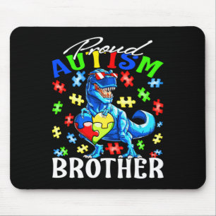 Proud Autism Brother Dinosaur Autismus Bewusstsein Mousepad
