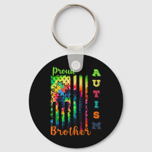" Proud Autism Brother Krawatte-Dye Flag Autismus Schlüsselanhänger