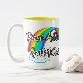 Proud Autism Godmutter Zweifarbige Tasse