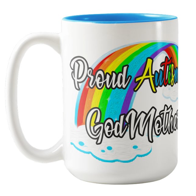 Proud Autism Godmutter Zweifarbige Tasse (Proud Autism Godmother Two-Tone Coffee Mug)