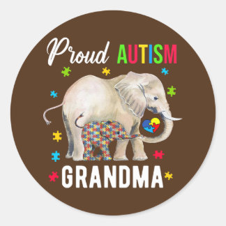 Proud Autism Grandma Funny Autism Awareness Daddy Runder Aufkleber