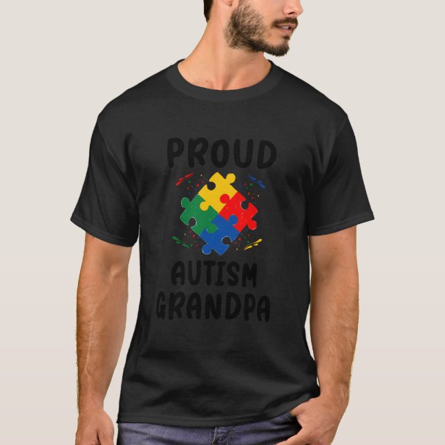 Proud Autism Grandpa T-Shirt (Vorderseite)