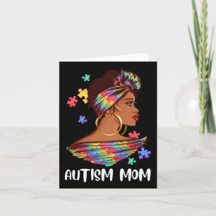 Proud Autism Mama Afro Puzzle Awareness Geschenk Karte