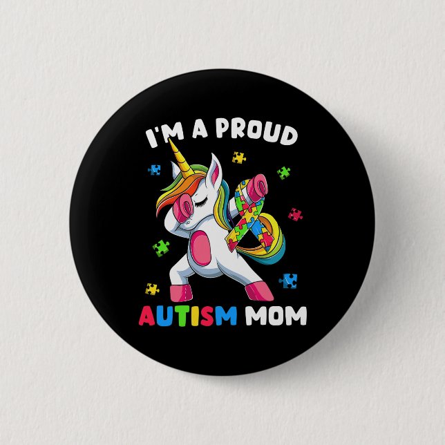 Proud Autism Mama Dab Dance Button (Vorderseite)