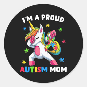 Proud Autism Mama Dab Dance Runder Aufkleber