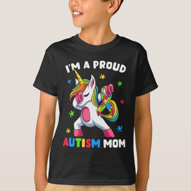 Proud Autism Mama Dab Dance T-Shirt (Vorderseite)
