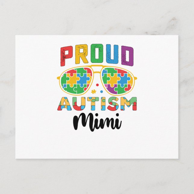 Proud Autism Mimi Mama Bewusstsein Postkarte (Vorderseite)