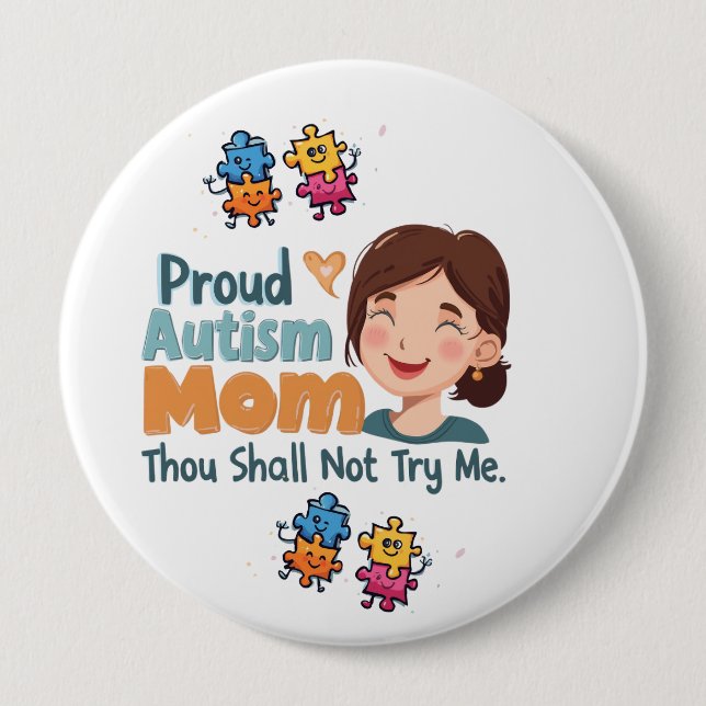 Proud Autism Mom Badge Pin Button Badge (Vorderseite)