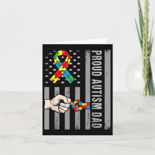 Proud Autism Vater American Flag Autiseness Da Karte