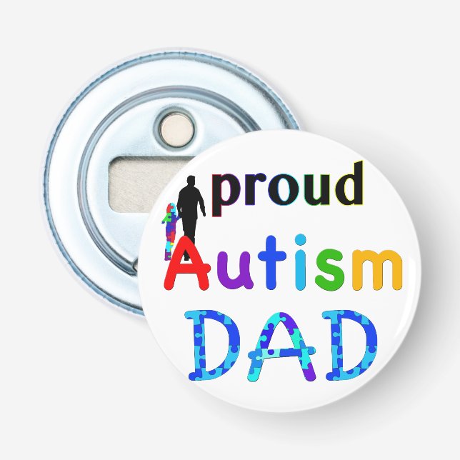 Proud Autism Vater Flaschenöffner (Vorderseite)