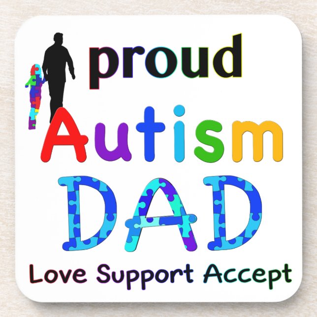 Proud Autism Vater Getränkeuntersetzer (Vorderseite)