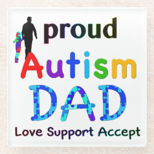 Proud Autism Vater Glasuntersetzer