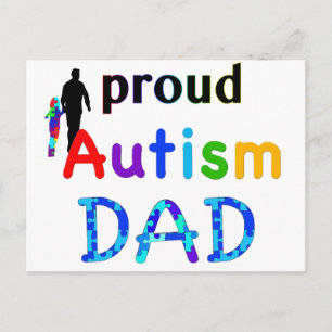 Proud Autism Vater Postkarte