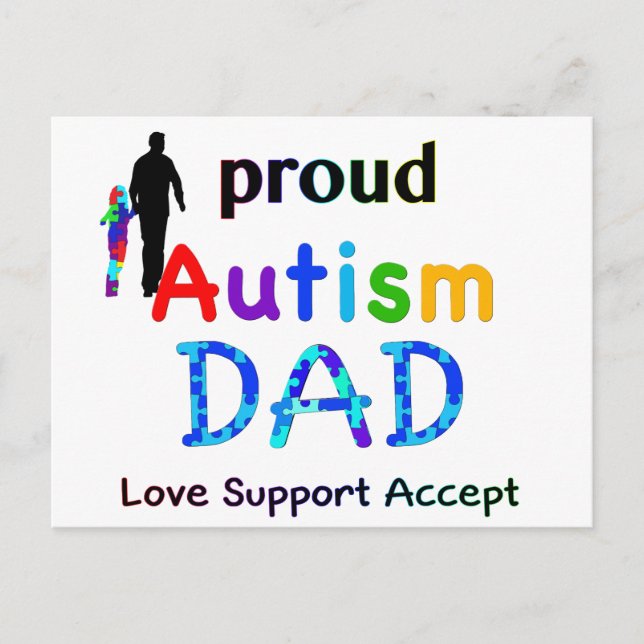 Proud Autism Vater Postkarte (Vorderseite)