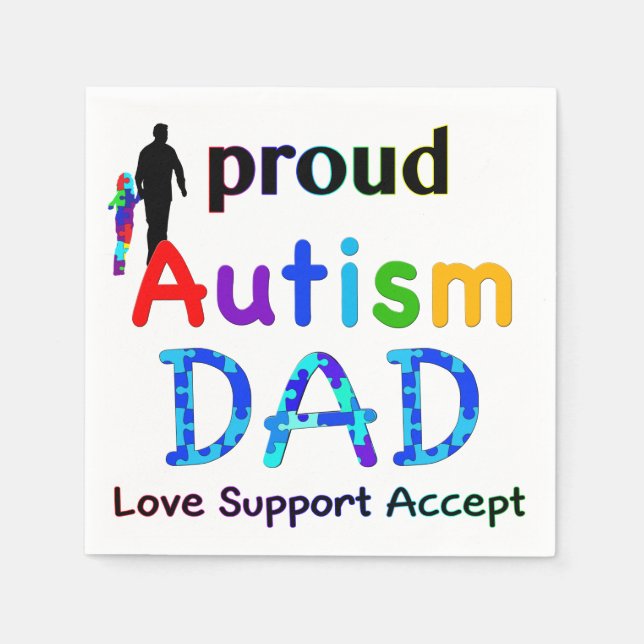 Proud Autism Vater Serviette (Vorderseite)