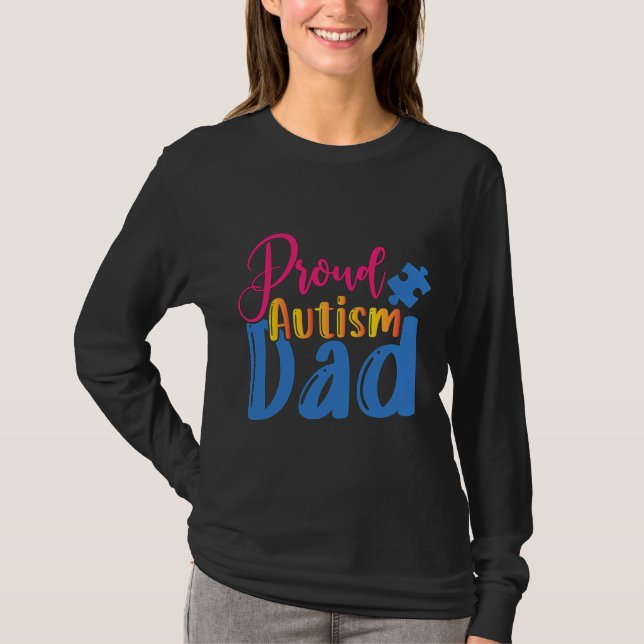 Proud Autism Vater T-Shirt (Vorderseite)