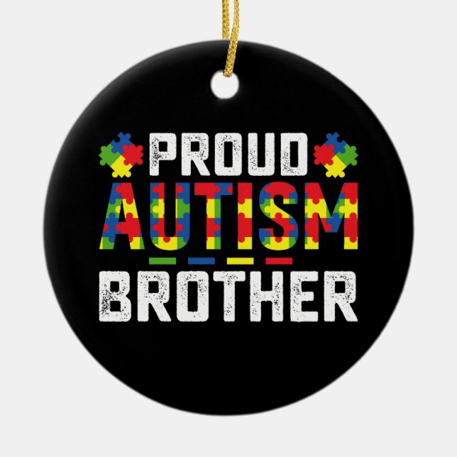 Proud Autismus Brüderwissen Autistische Familie Keramik Ornament (Vorne)